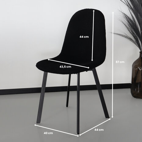 Lizzely Garden & Living Chaise de salle à manger Simpy teddy bouclé noir Lizzely Garden & Living Chaise de salle à manger Simpy teddy bouclé noir