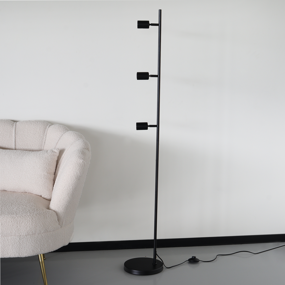 Lampe sur pied de style industriel Eden noir lampadaire