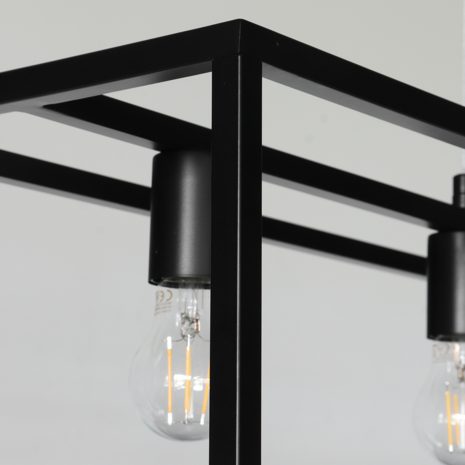 Lizzely Garden & Living Lampe suspension barre industrielle Laura noir