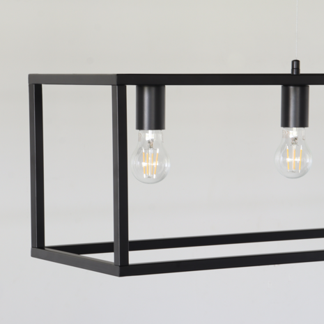 Lizzely Garden & Living Lampe suspension barre industrielle Laura noir