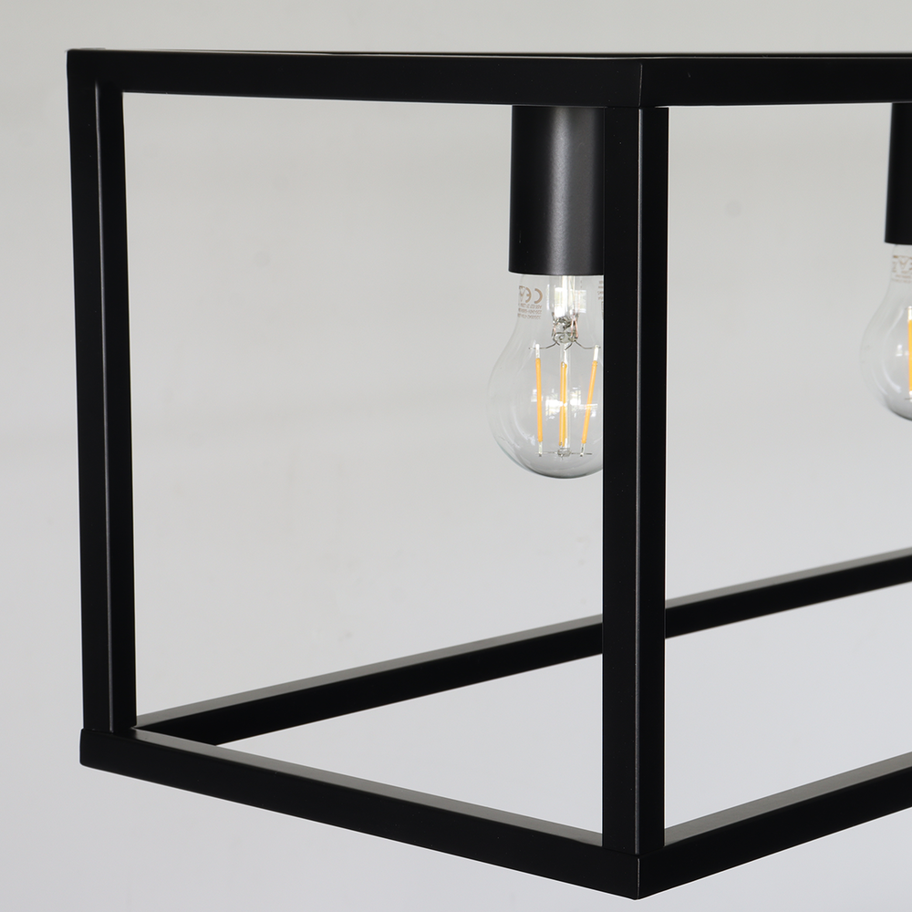 Lampe suspension barre industrielle Laura noir