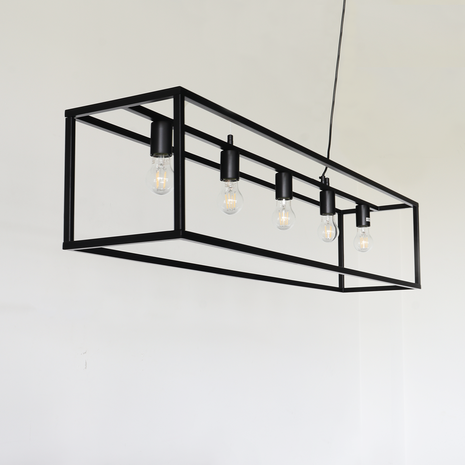 Lizzely Garden & Living Lampe suspension barre industrielle Laura noir