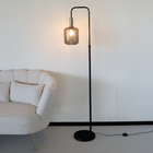 Lampe sur pied de style industriel Zakkie noir or lampadaire