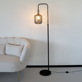 Lizzely Garden & Living Lampe sur pied de style industriel Zakkie noir or lampadaire