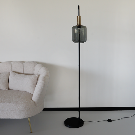 Lizzely Garden & Living Lampe sur pied de style industriel Zakkie noir or lampadaire Lizzely Garden & Living Lampe sur pied de style industriel Zakkie noir or lampadaire