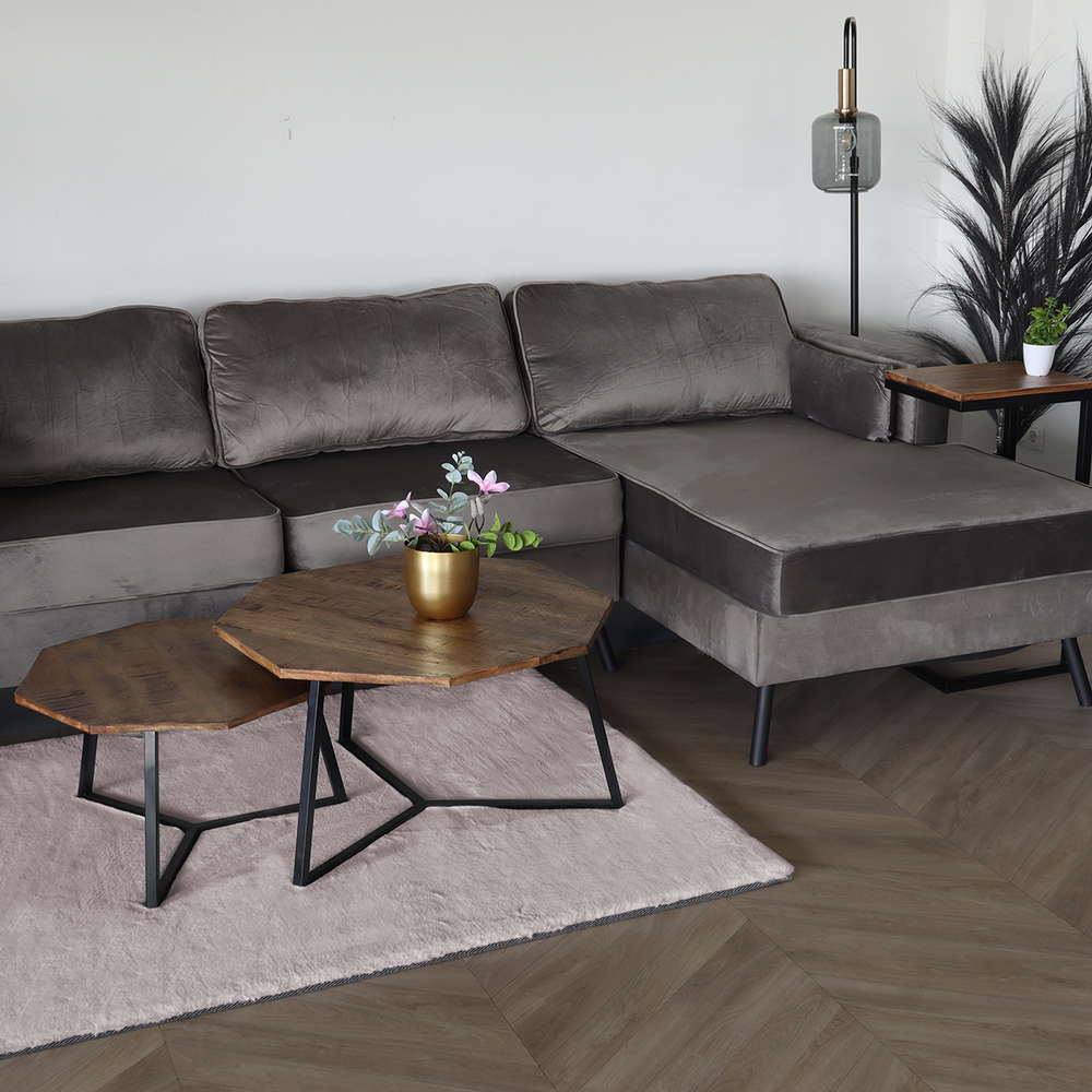 Tapis 120x160cm rose à poils longs Liv moelleux