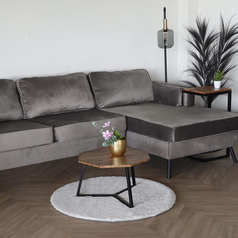 Lizzely Garden & Living Tapis 100cm crème blanc rond à poils longs Liv moelleux