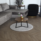 Tapis 100cm crème blanc rond à poils longs Liv moelleux