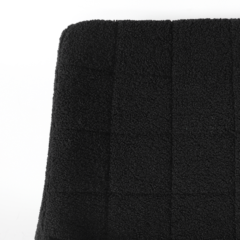 Chaise de salle à manger De Vince teddy bouclé noir