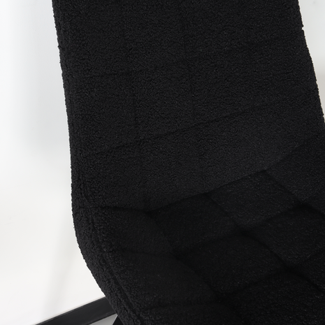 Lizzely Garden & Living Chaise de salle à manger De Vince teddy bouclé noir