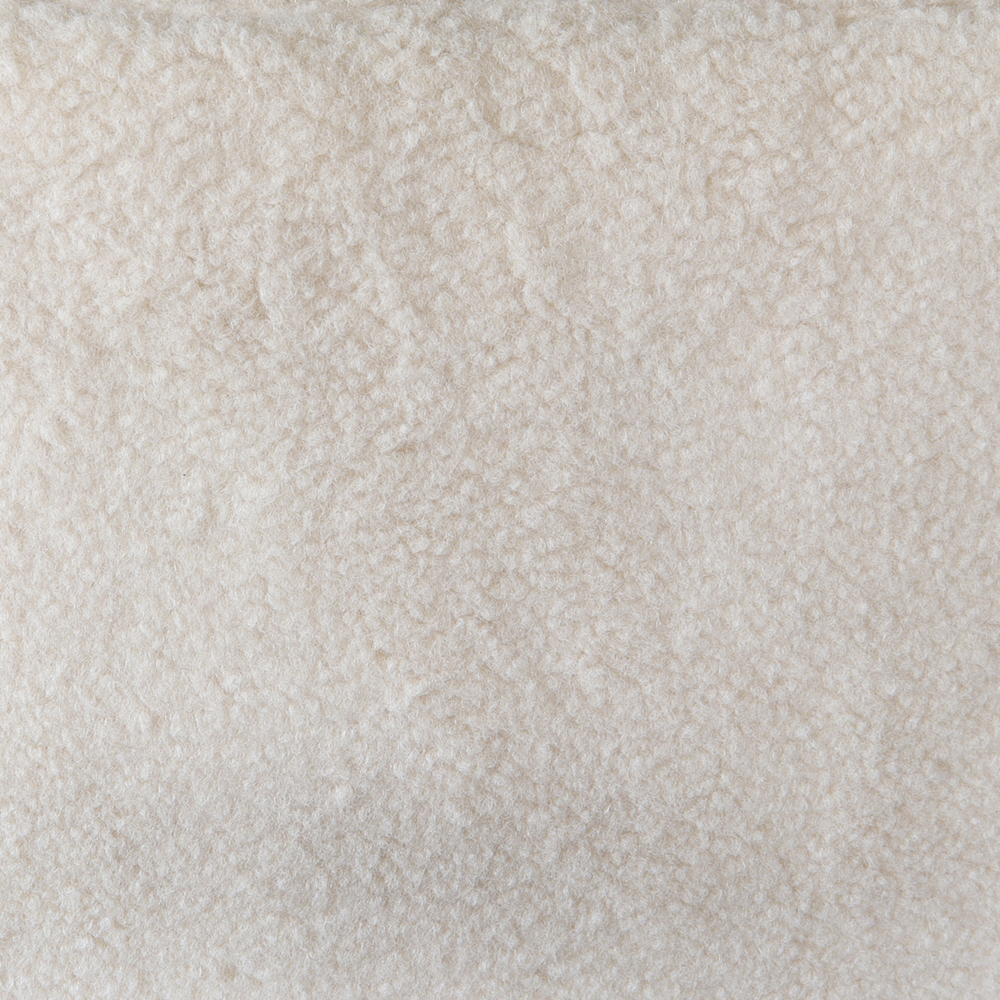 Tabouret de bar Anel avec dossier en tissu teddy beige