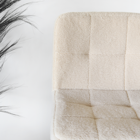 Lizzely Garden & Living Tabouret de bar Anel avec dossier en tissu teddy beige