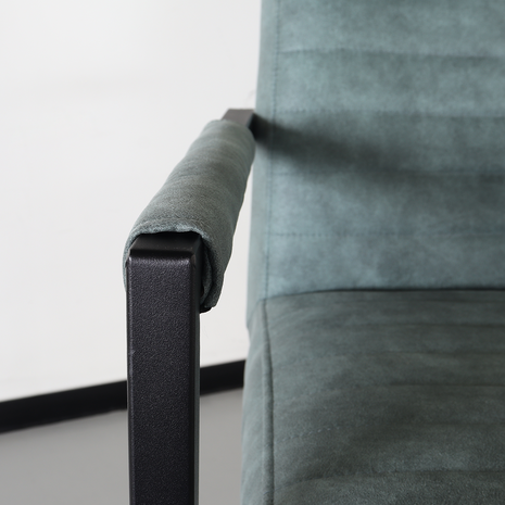 Lizzely Garden & Living Chaise de salle à manger avec accoudoir vert Noor design