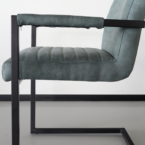 Lizzely Garden & Living Chaise de salle à manger avec accoudoir vert Noor design