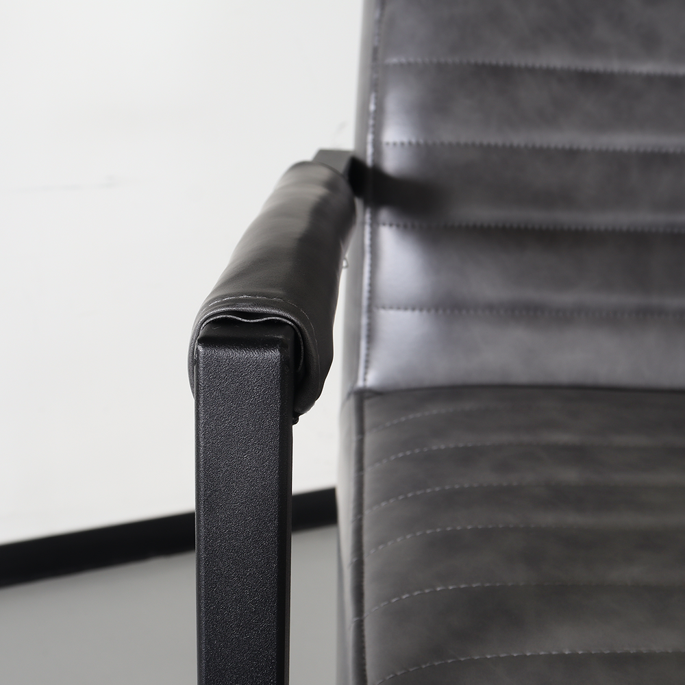 Chaise de salle à manger avec accoudoir anthracite Noor design