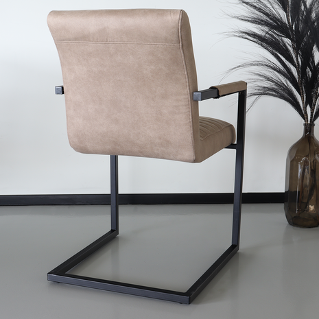 Lizzely Garden & Living Chaise de salle à manger avec accoudoir beige Noor design Lizzely Garden & Living Chaise de salle à manger avec accoudoir beige Noor design