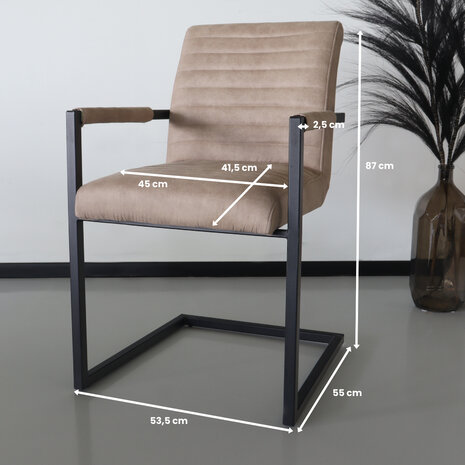 Lizzely Garden & Living Chaise de salle à manger avec accoudoir beige Noor design Lizzely Garden & Living Chaise de salle à manger avec accoudoir beige Noor design