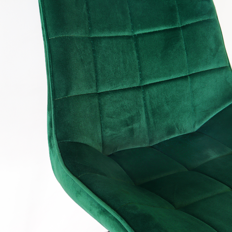 Lizzely Garden & Living Chaise de salle à manger Lux velours vert foncé industriel