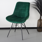 Chaise de salle à manger Lux velours vert foncé industriel