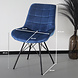 Lizzely Garden & Living Chaise de salle à manger industrielle en velours bleu foncé Lux Lizzely Garden & Living Chaise de salle à manger industrielle en velours bleu foncé Lux