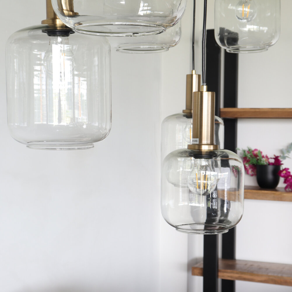 Lampe suspension barre industrielle avec 6 lampes Semmy