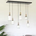 Lampe suspension barre industrielle avec 6 lampes Semmy