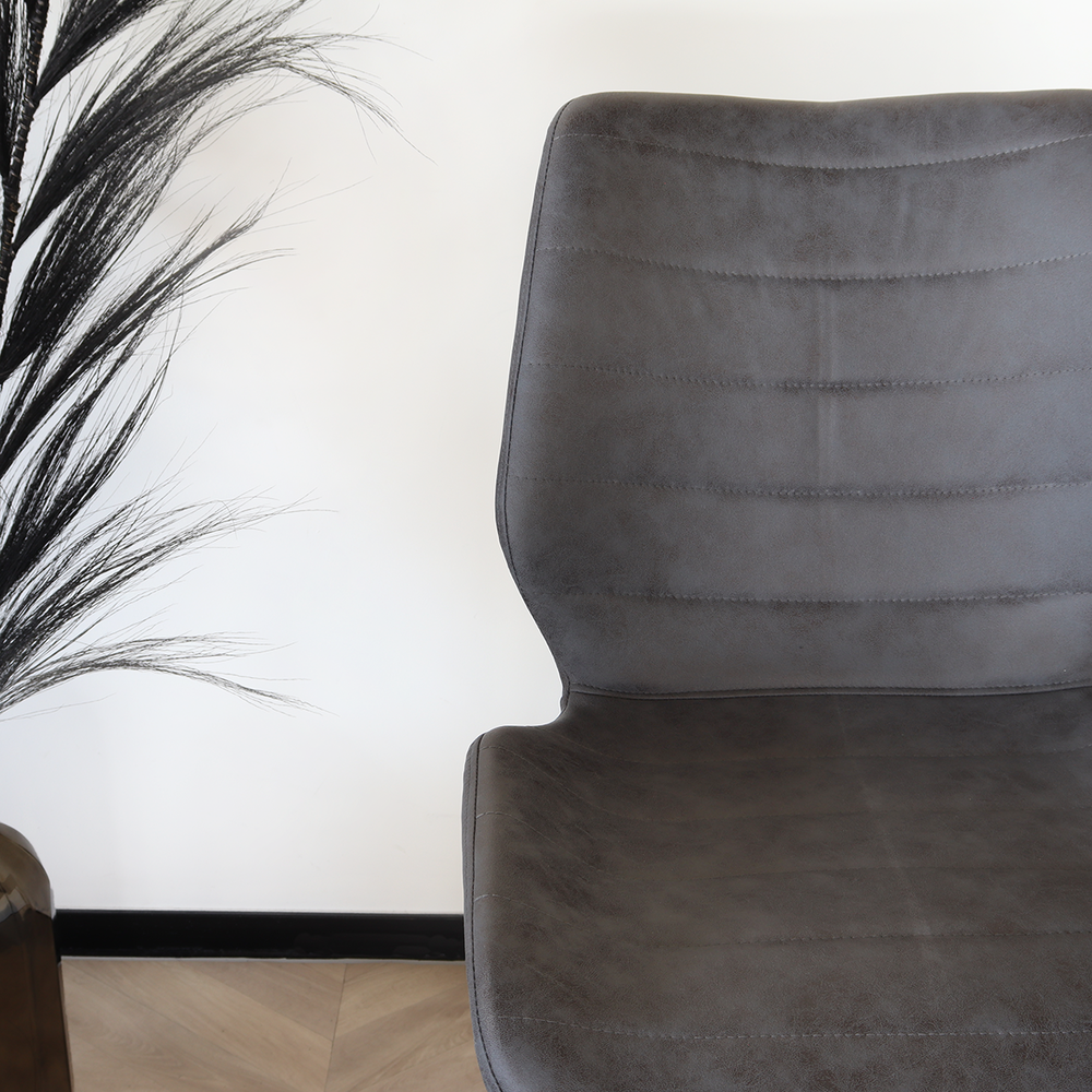 Tabouret de bar Corinne style industriel anthracite