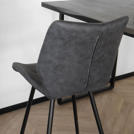 Lizzely Garden & Living Tabouret de bar Corinne style industriel anthracite