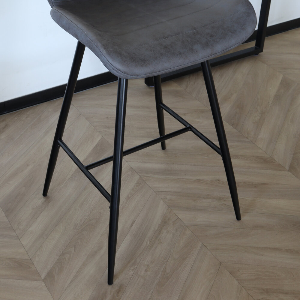 Tabouret de bar Corinne style industriel anthracite