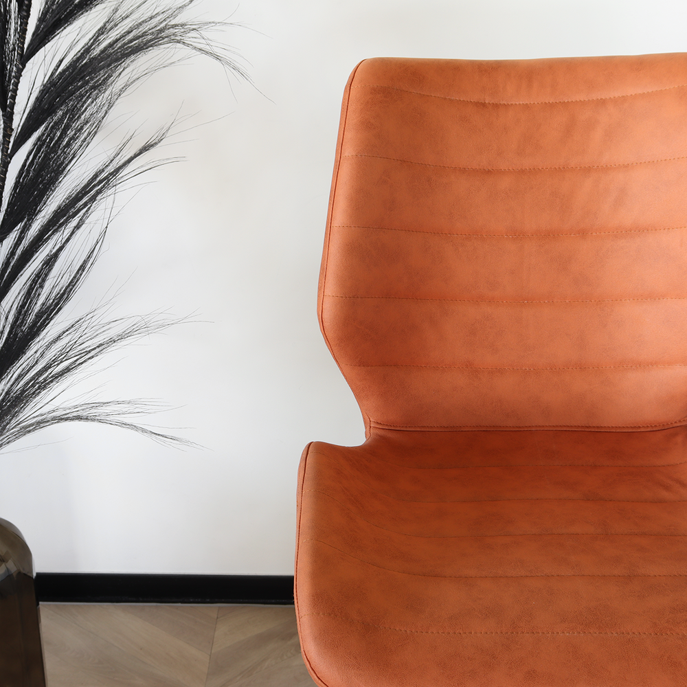 Tabouret de bar Corinne style industriel cognac