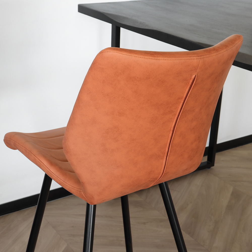 Tabouret de bar Corinne style industriel cognac