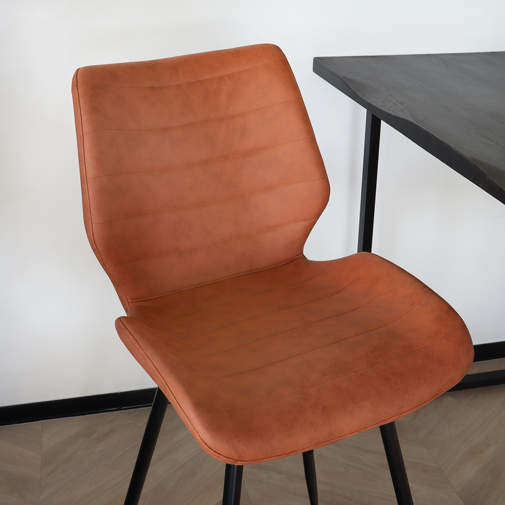 Tabouret de bar Corinne style industriel cognac