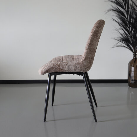 Lizzely Garden & Living Chaise de salle à manger Lynn en tissu beige