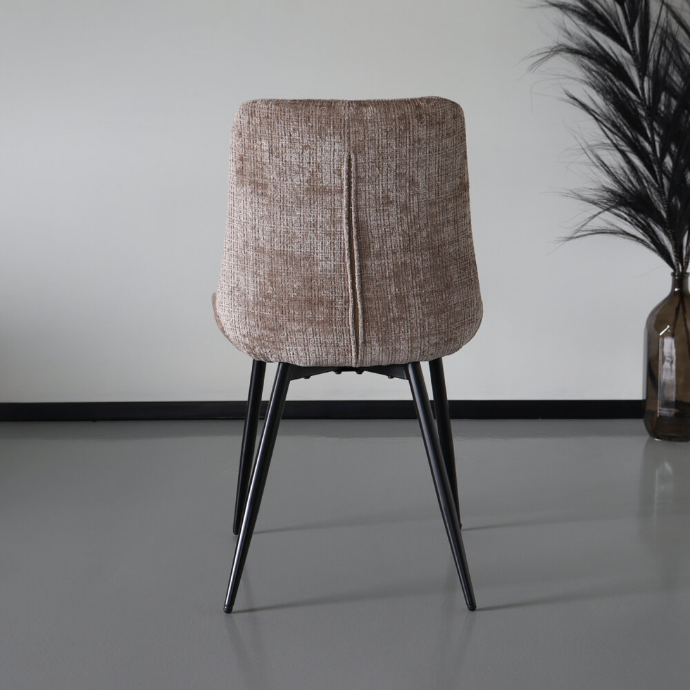 Chaise de salle à manger Lynn en tissu beige