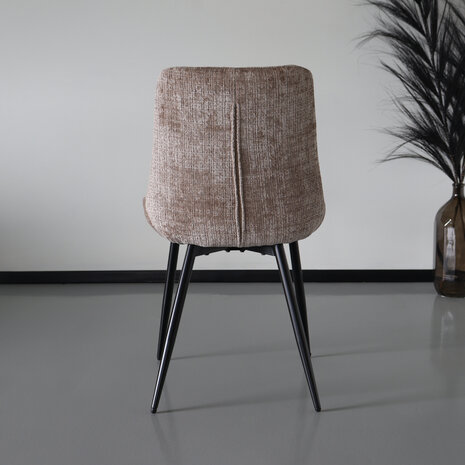 Lizzely Garden & Living Chaise de salle à manger Lynn en tissu beige