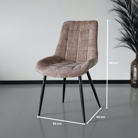 Lizzely Garden & Living Chaise de salle à manger Lynn en tissu beige