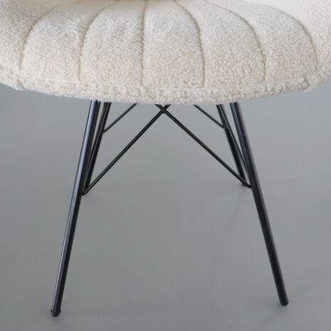 Lizzely Garden & Living Chaise de salle à manger Chesro sable avec assise en tissu teddy