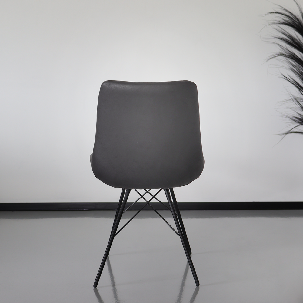 Chaise de salle à manger Chesro industrielle noir