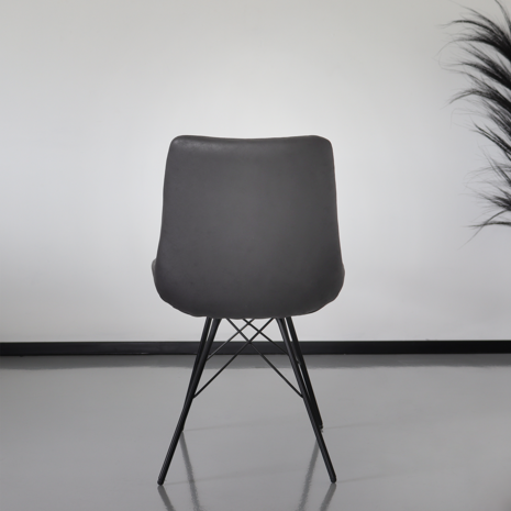 Lizzely Garden & Living Chaise de salle à manger Chesro industrielle noir