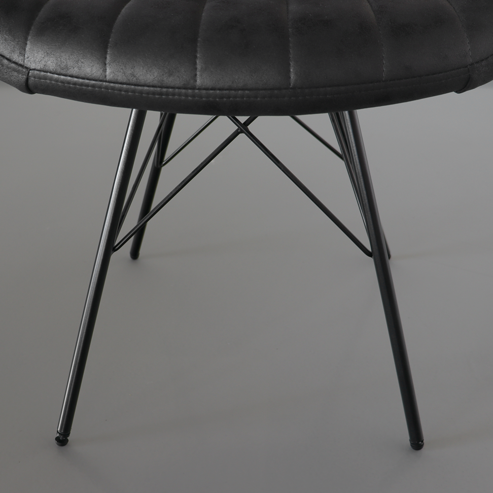 Chaise de salle à manger Chesro industrielle noir