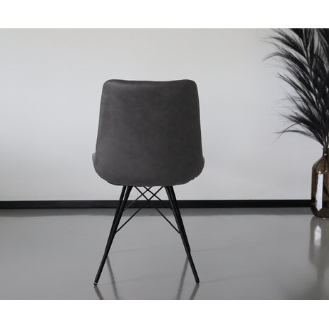 Lizzely Garden & Living Chaise de salle à manger Chesro industrielle gris Lizzely Garden & Living Chaise de salle à manger Chesro industrielle gris