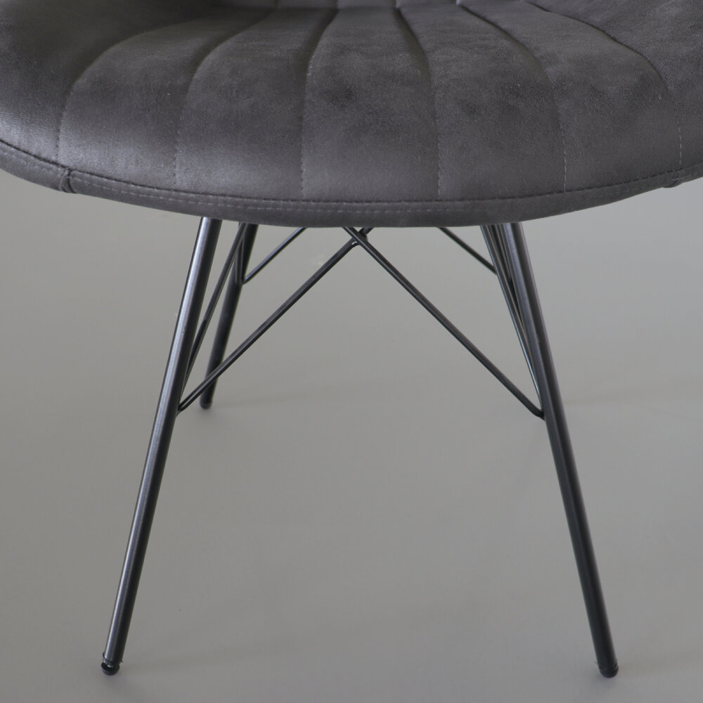 Chaise de salle à manger Chesro industrielle gris Chaise de salle à manger Chesro industrielle gris