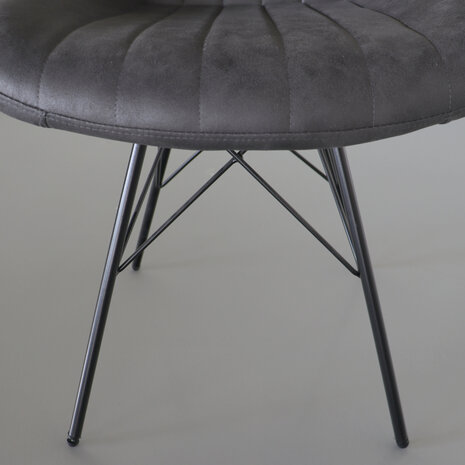 Lizzely Garden & Living Chaise de salle à manger Chesro industrielle gris Lizzely Garden & Living Chaise de salle à manger Chesro industrielle gris