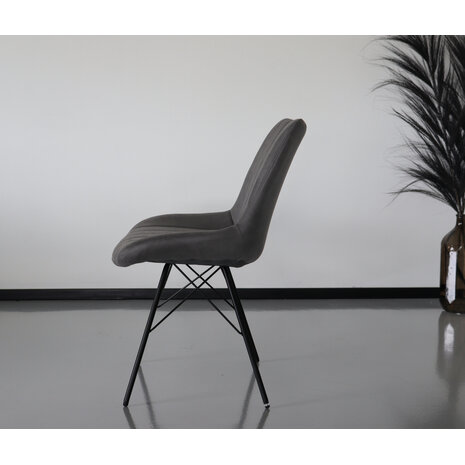 Lizzely Garden & Living Chaise de salle à manger Chesro industrielle gris Lizzely Garden & Living Chaise de salle à manger Chesro industrielle gris