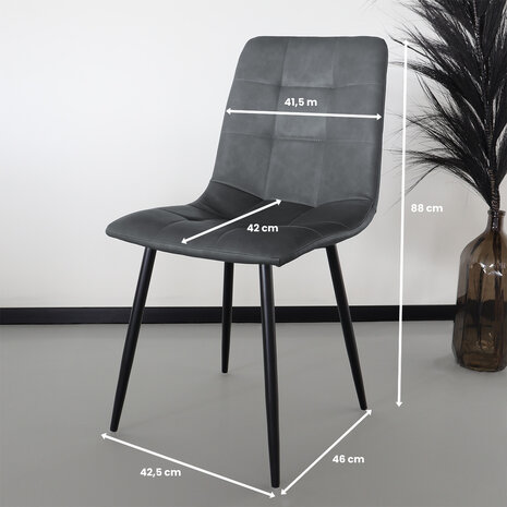 Lizzely Garden & Living Chaise de salle à manger Catoo anthracite