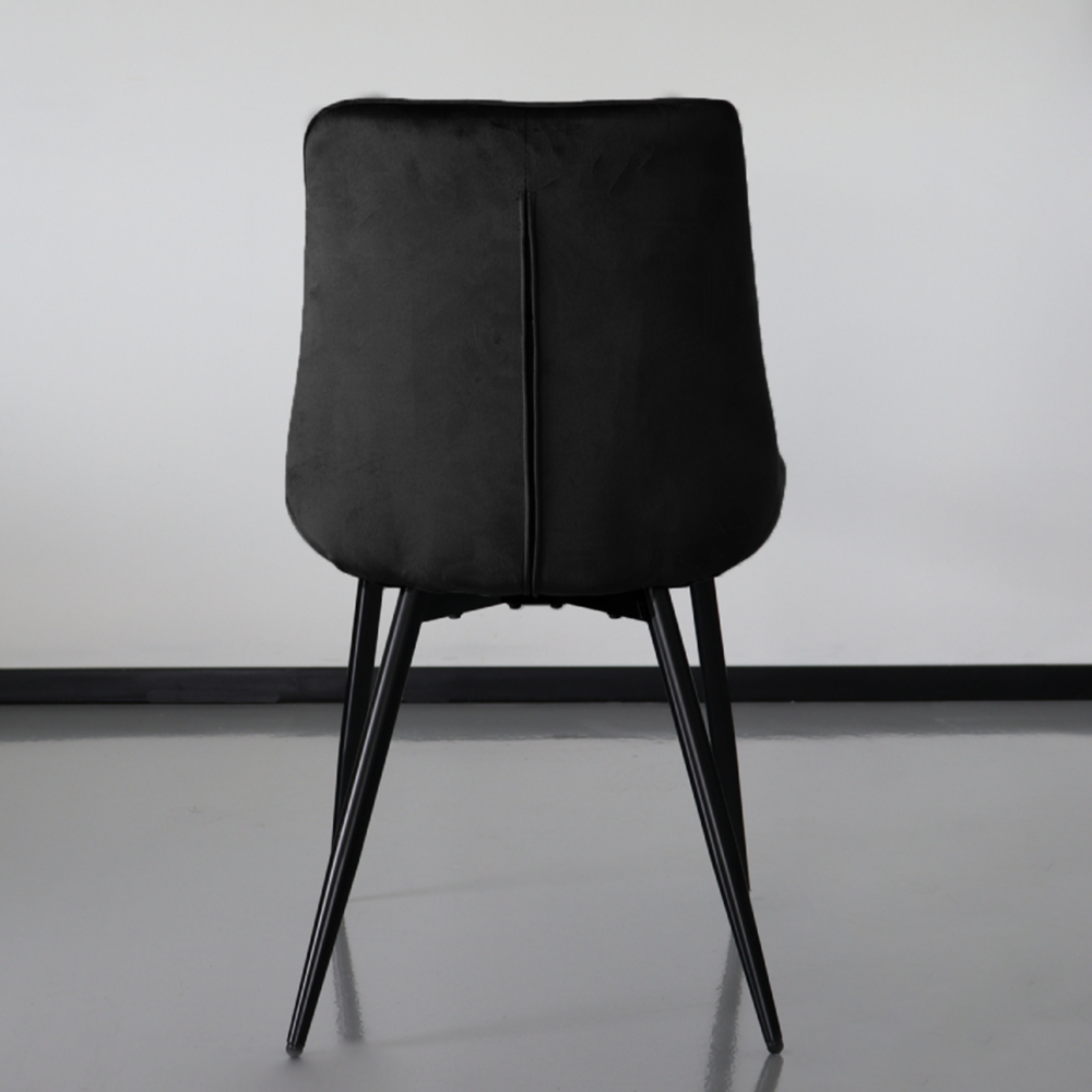 Chaise de salle à manger De Vince en velours noir