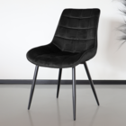 Chaise de salle à manger De Vince en velours noir