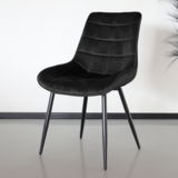 Lizzely Garden & Living Chaise de salle à manger De Vince en velours noir