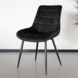 Lizzely Garden & Living Chaise de salle à manger De Vince en velours noir Lizzely Garden & Living Chaise de salle à manger De Vince en velours noir