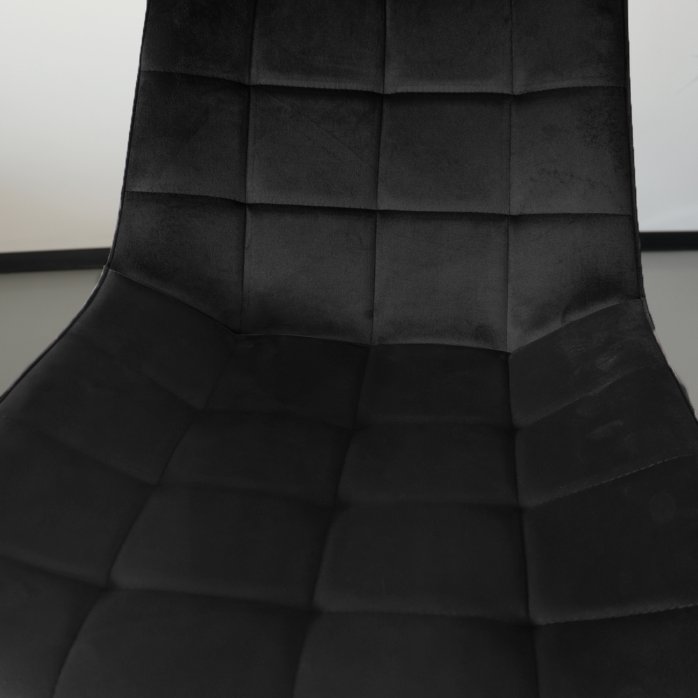 Chaise de salle à manger De Vince en velours noir